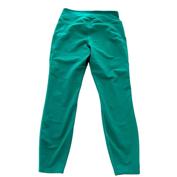 LL Bean size Medium Green Everday 7/8 High Rise Leggings Side Pockets UPF 50 - Picture 2 of 4
